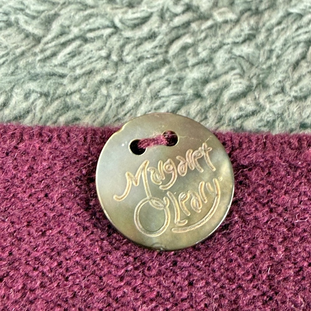 Margaret O Leary 100% Cashmere V‎ Neck Button Front Pullover Sweater Amethyst S - Picture 4 of 10